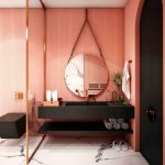 Modern-bathroom-with-pink-and-black-interior-design