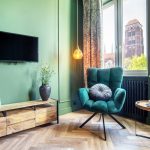 Interior design of small elegant apartment in Gdansk old town in Poland.