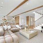 A newly constructed home in Los Angeles featuring shabby chic design elements